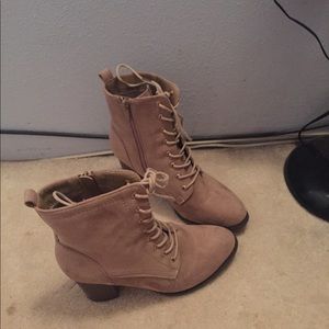 Taupe ankle booties